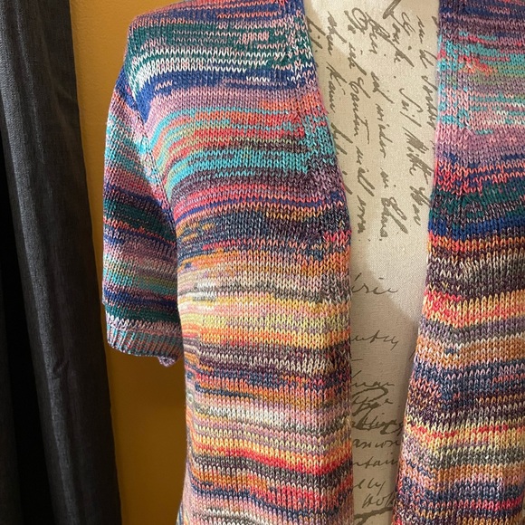 NWT Lane Bryant short sleeve multi-color Sweater 22/24 - Picture 1 of 9
